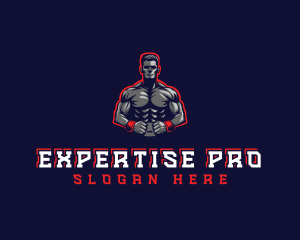 Athlete Muscle Man logo design