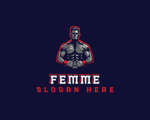 Athlete Muscle Man logo design