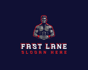 Athlete Muscle Man logo design