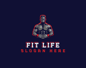 Athlete Muscle Man logo design