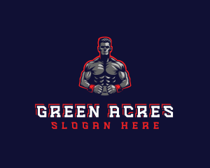 Athlete Muscle Man logo design