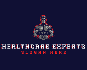 Athlete Muscle Man logo design