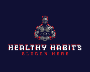 Athlete Muscle Man logo design