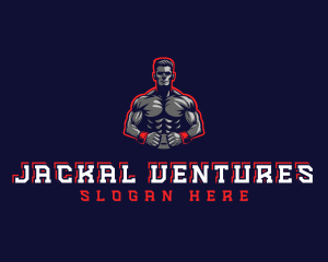 Athlete Muscle Man logo design