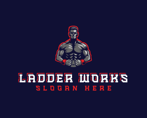 Athlete Muscle Man logo design