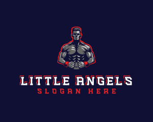 Athlete Muscle Man logo design