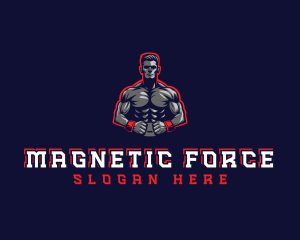 Athlete Muscle Man logo design