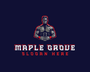 Athlete Muscle Man logo design