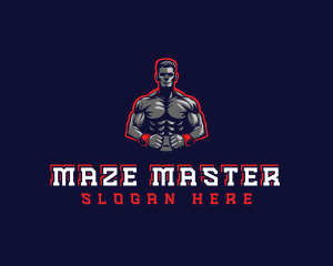 Athlete Muscle Man logo design