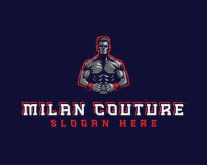 Athlete Muscle Man logo design