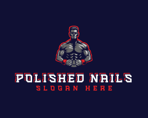 Athlete Muscle Man logo design