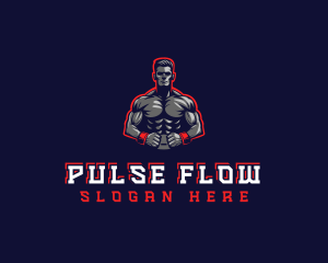 Athlete Muscle Man logo design