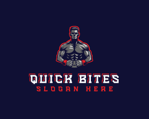 Athlete Muscle Man logo design