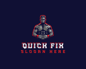 Athlete Muscle Man logo design