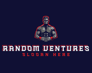 Athlete Muscle Man logo design