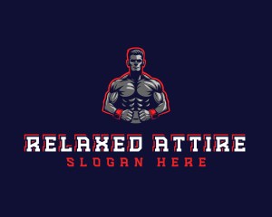 Athlete Muscle Man logo design