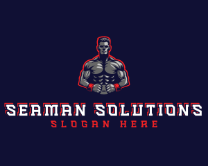 Athlete Muscle Man logo design