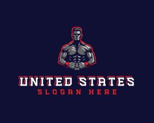 Athlete Muscle Man logo design