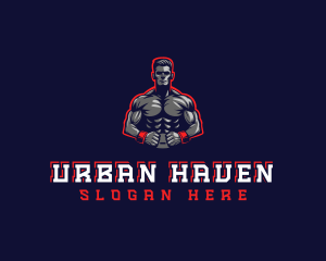 Athlete Muscle Man logo design