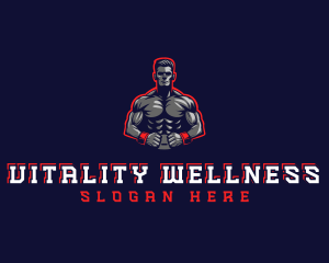 Athlete Muscle Man logo design