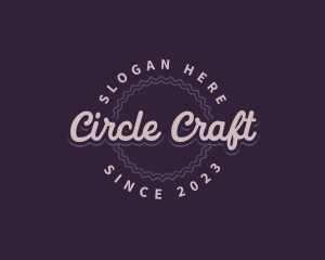 Cursive Hipster Badge logo design