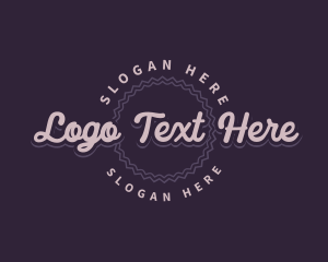 Cursive Hipster Badge Logo