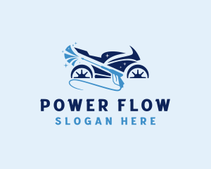 Motorcycle Power Washer Cleaning logo design