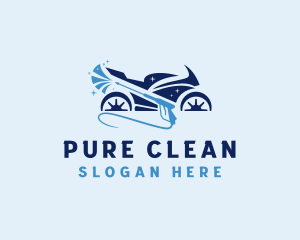 Motorcycle Power Washer Cleaning logo design