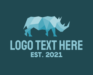 Animal - Rhino Paper Craft logo design