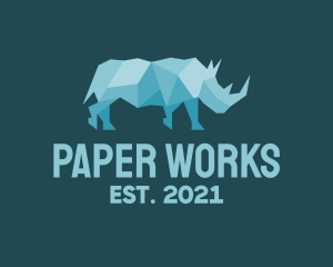 Paper - Rhino Paper Craft logo design