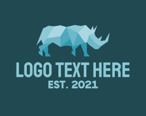 Wildlife Center - Rhino Paper Craft logo design