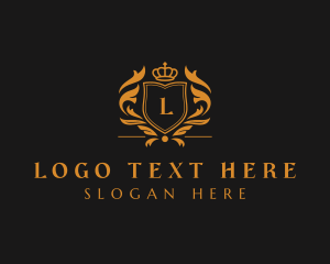 Golden - Elegant Crown Shield logo design