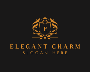 Elegant Crown Shield logo design