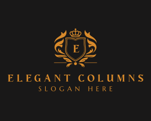 Elegant Crown Shield logo design