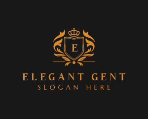 Elegant Crown Shield logo design