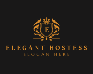 Elegant Crown Shield logo design