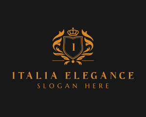 Elegant Crown Shield logo design