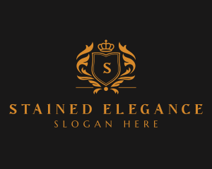 Elegant Crown Shield logo design