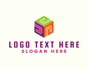 Building Block - Preschool Daycare Cube logo design