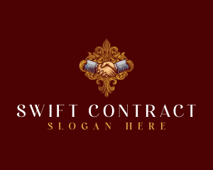 Contract - Royal Shake Hand Crest logo design