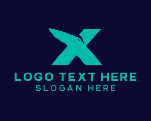 Military - Eagle Bird Letter X logo design