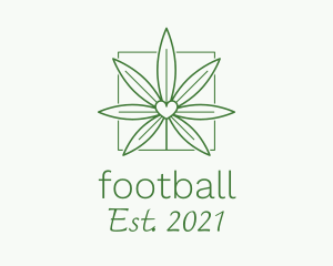 Smoke - Heart Marijuana Leaf logo design