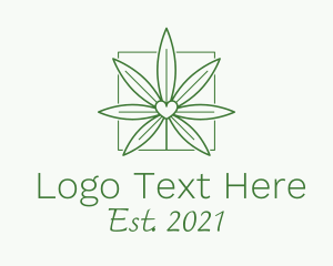Cbd - Heart Marijuana Leaf logo design