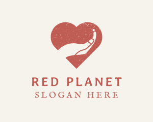 Red Heart Hand logo design