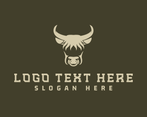 Green Bull - Wild Bull Horn logo design