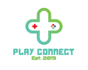 Multiplayer - Gradient Gaming Cross logo design