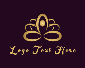 Yoga - Gold Lotus Yoga logo design