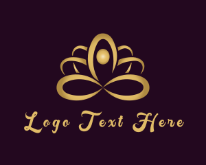 Relaxation - Gold Lotus Yoga logo design