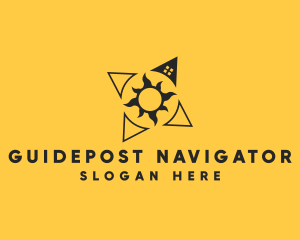 Sun Compass Navigation logo design