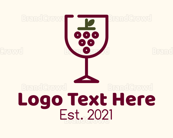 Grape Wine Glass Logo